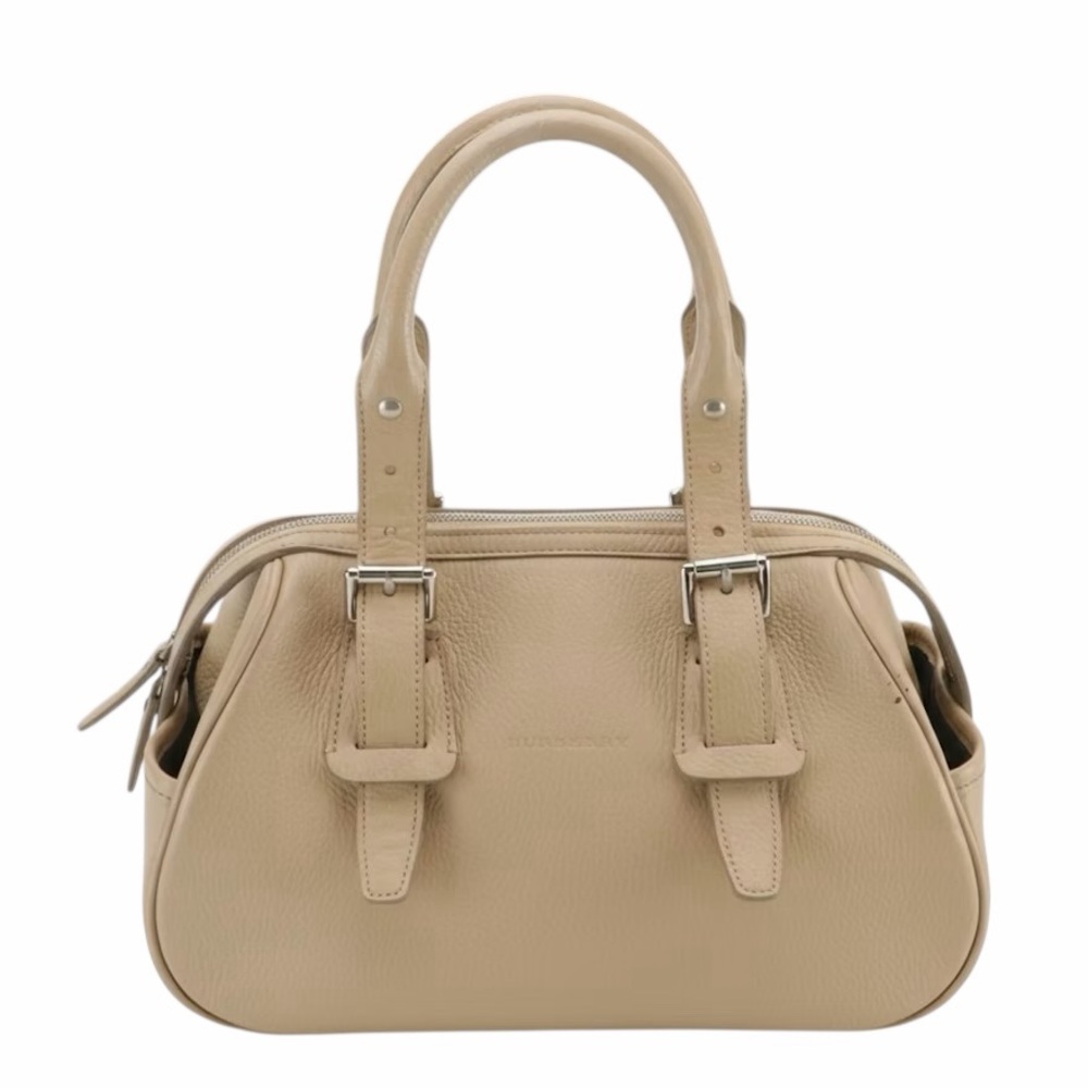 Burberry Calfskin Leather Beige Leather Handbag - Picture 1 of 9